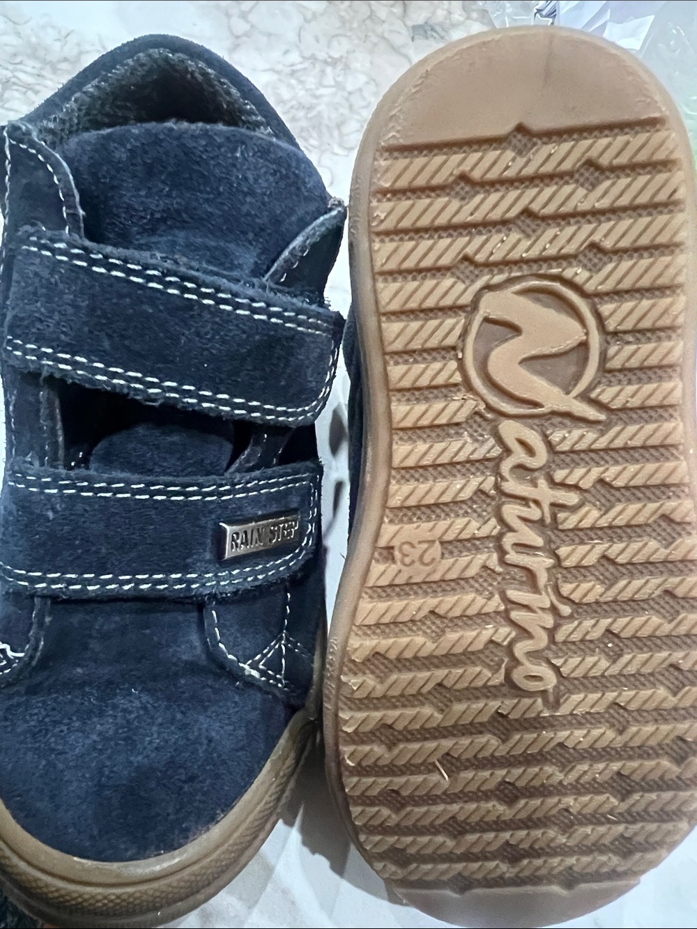 Naturino Kids Navy Suede Velcro Sneakers